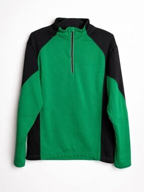 Obermeyer Green & Black Quarter Zip Fleece Pullover Men’s Large